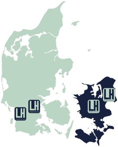 LH Skadeservice har hovedkontor i Rødovre, og underafdelinger i Sorø, Kolding og Ribe
